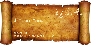 Ámon Anna névjegykártya